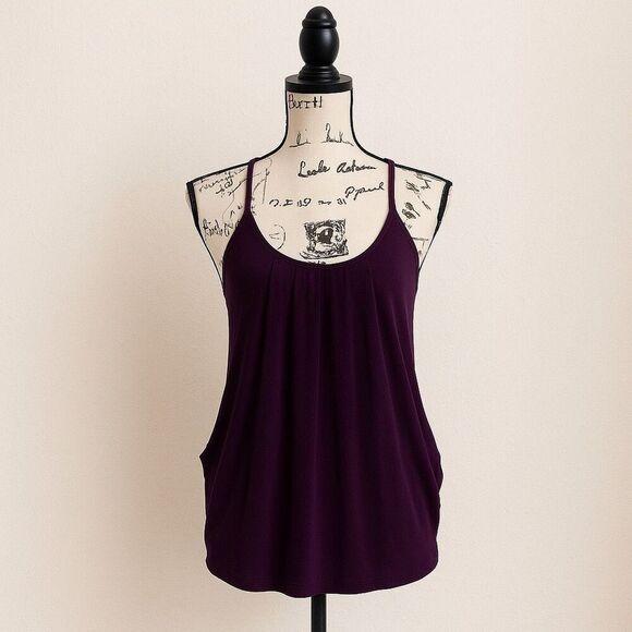 R Jean Purple Crochet Back Tank Top | Juniors Size Large | Flowy Sleeveless Blou - Picture 1 of 5